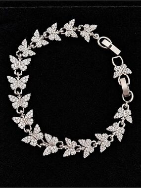 Silver Butterfly Link Bracelet - Women Jewelry
